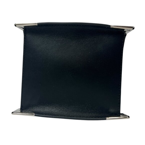$695 A Cold Wall Black Structured Leather Curved Square Small Crossbody Bag - Picture 13 of 14